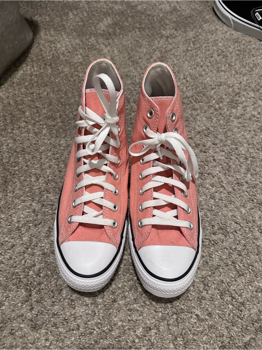 Classic High-Top Canvas Sneakers in Coral Pink by